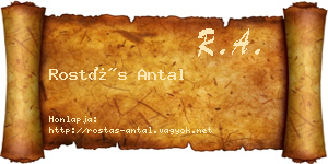 Rostás Antal névjegykártya